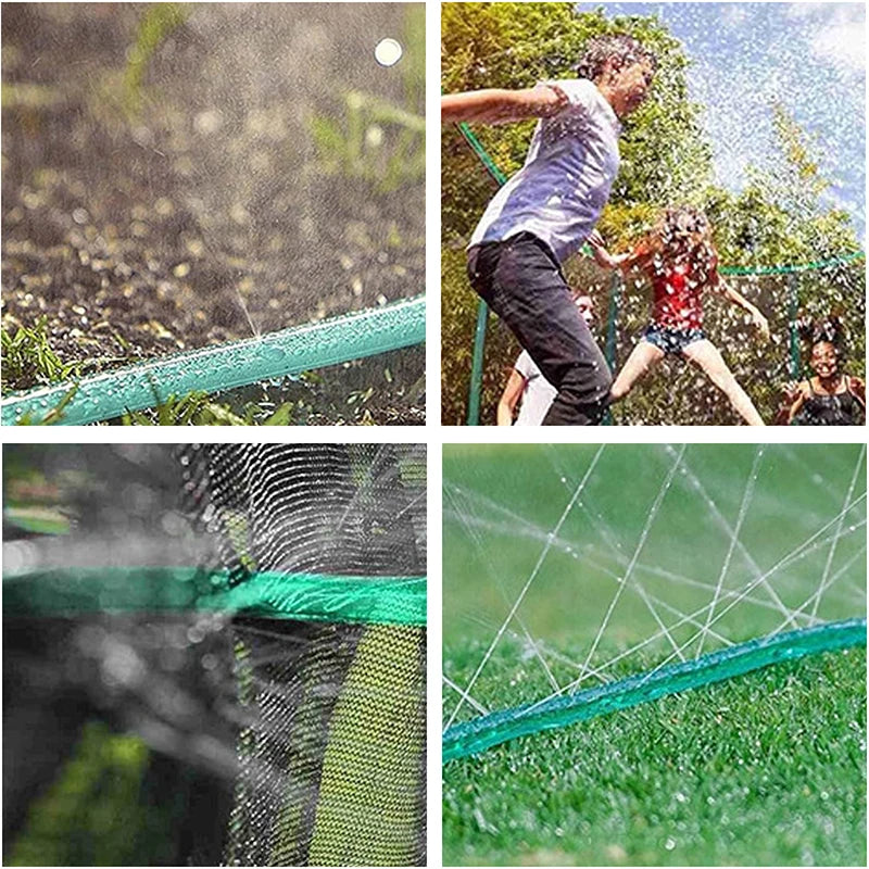 Garden hose with sprinkler and drip hose