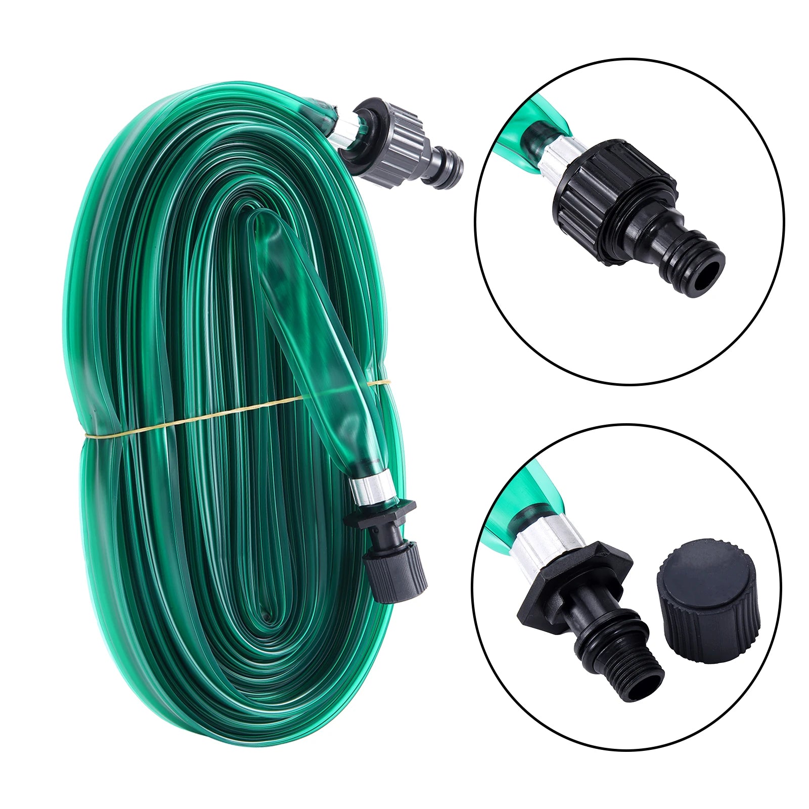 Garden hose with sprinkler and drip hose