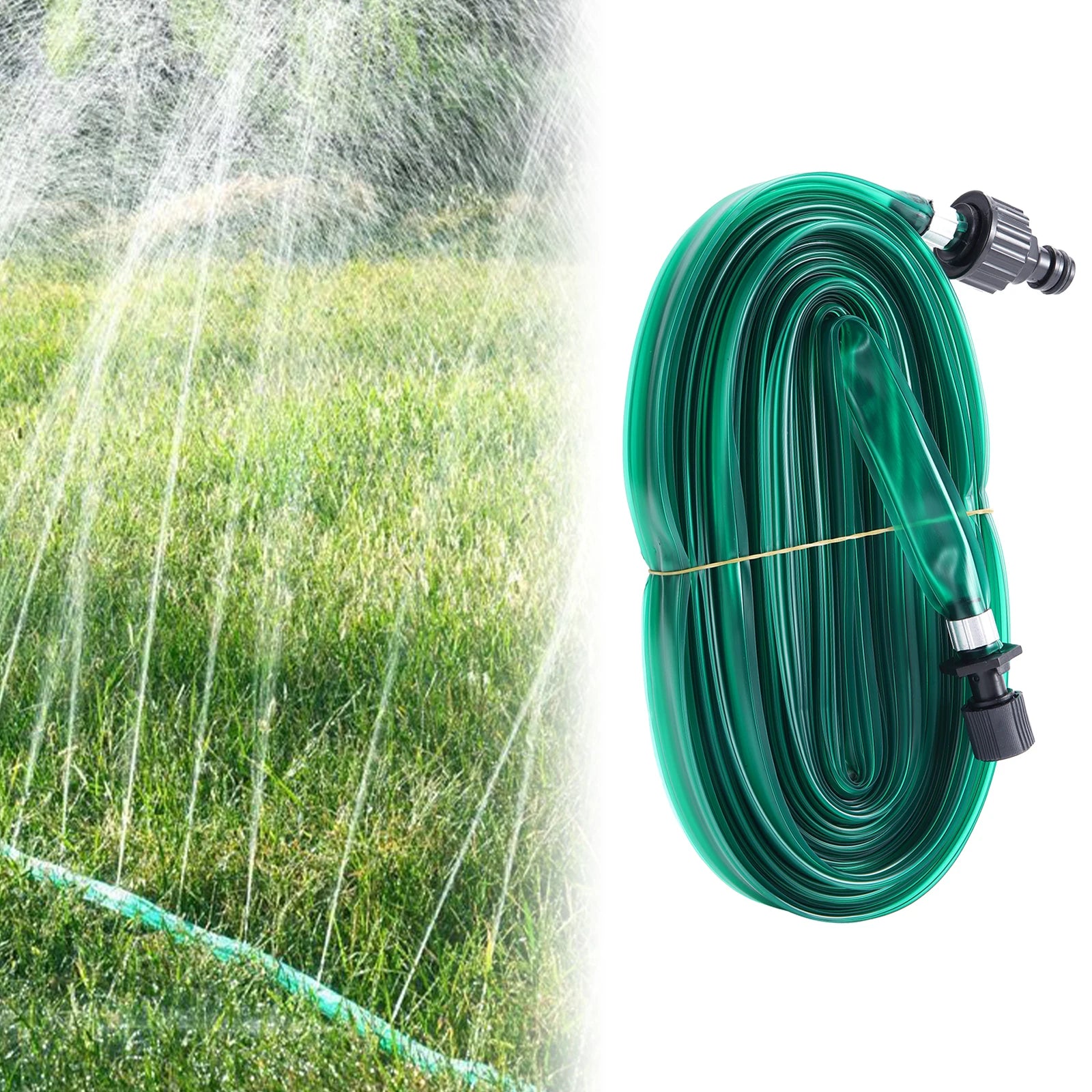 Garden hose with sprinkler and drip hose